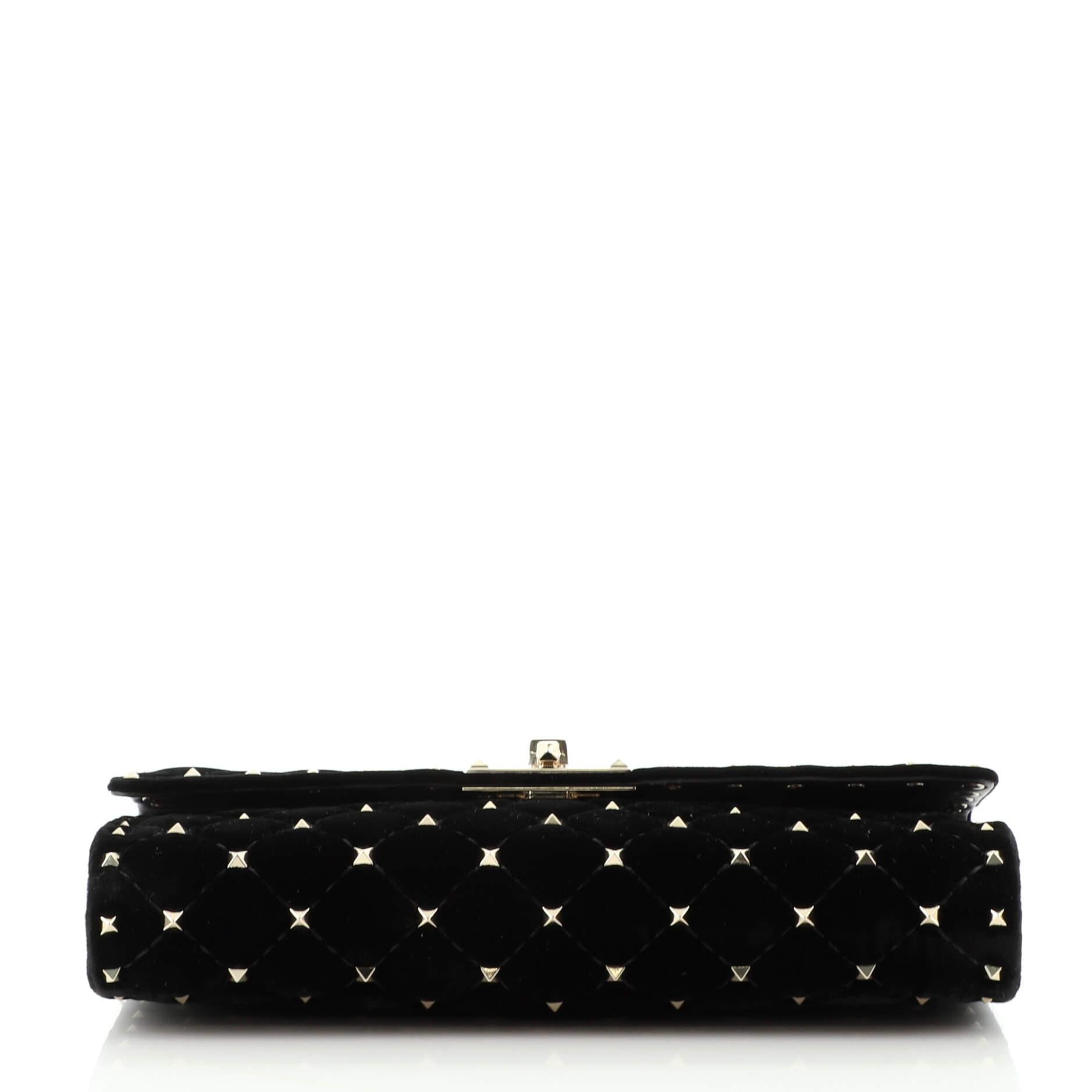 Women's or Men's Valentino Rockstud Spike Wallet on Chain Quilted Velvet Small