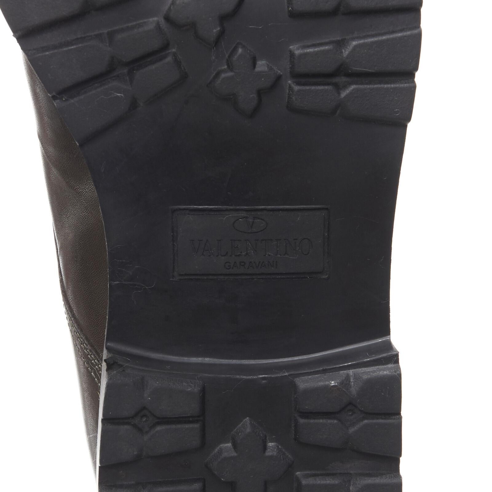 VALENTINO Rockstud stud embellished strap dual buckle monk brogue loafer EU42 For Sale 7