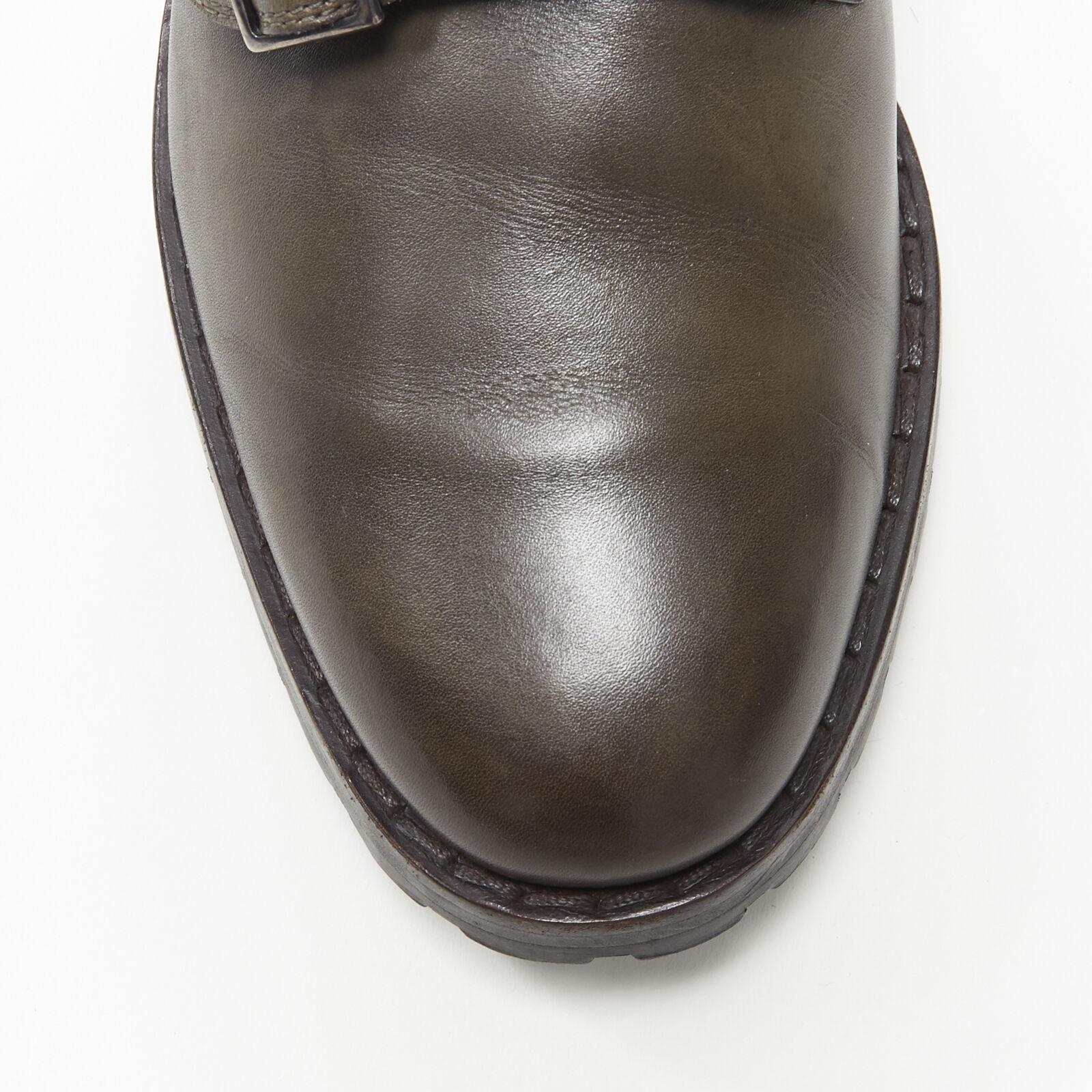 VALENTINO Rockstud stud embellished strap dual buckle monk brogue loafer EU42 For Sale 3