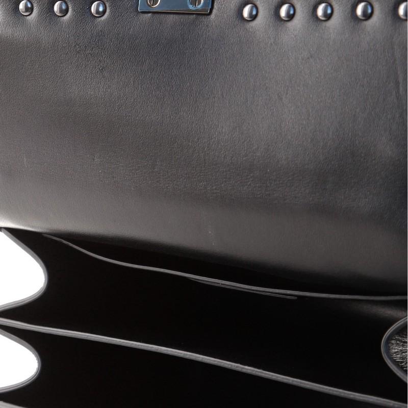 Black Valentino Rockstud Top Handle Crossbody Bag Leather Small
