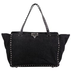 Valentino Rockstud Tote Denim Medium