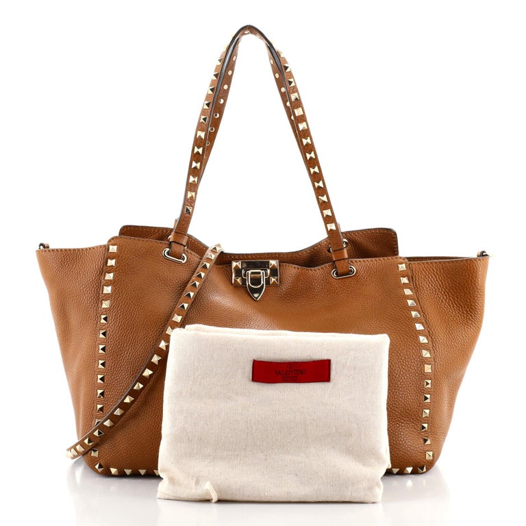 Valentino Rockstud Tote Pebbled Leather Medium at 1stDibs