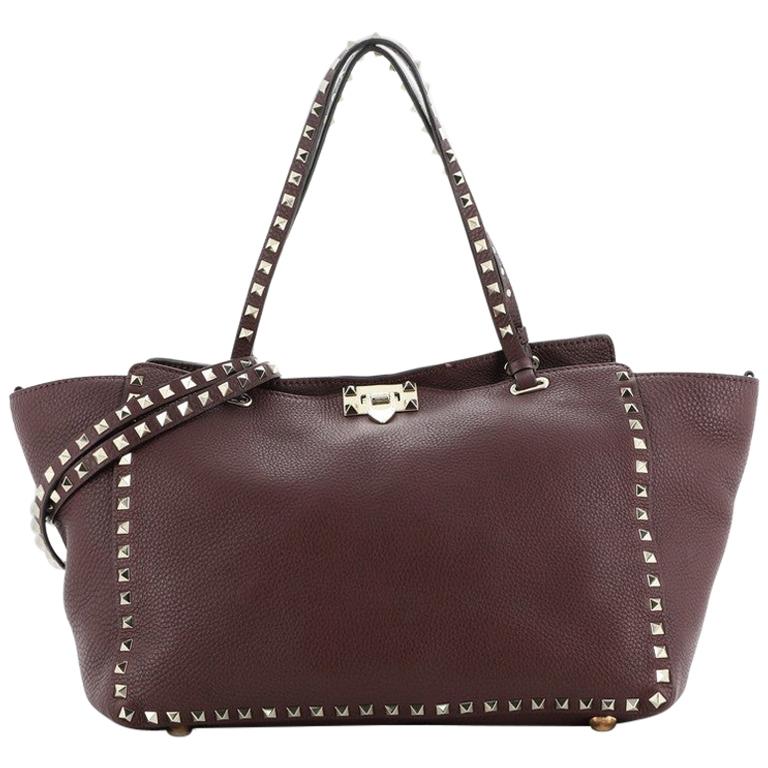 Valentino Rockstud Tote Pebbled Leather Medium