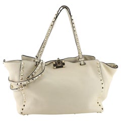 Valentino Rockstud Tote Pebbled Leather Medium