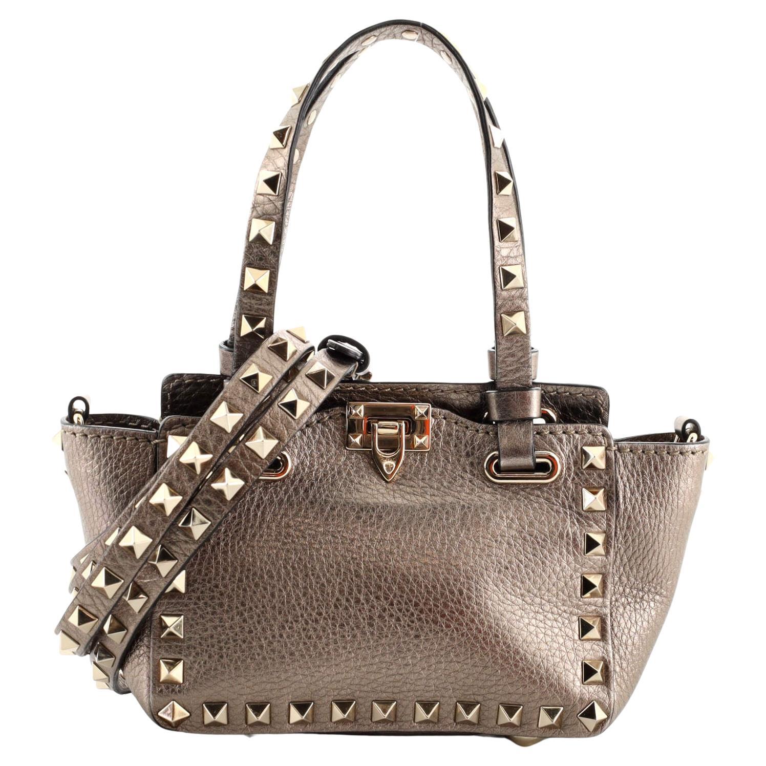 Valentino Rockstud Tote Pebbled Leather Micro For Sale at 1stDibs