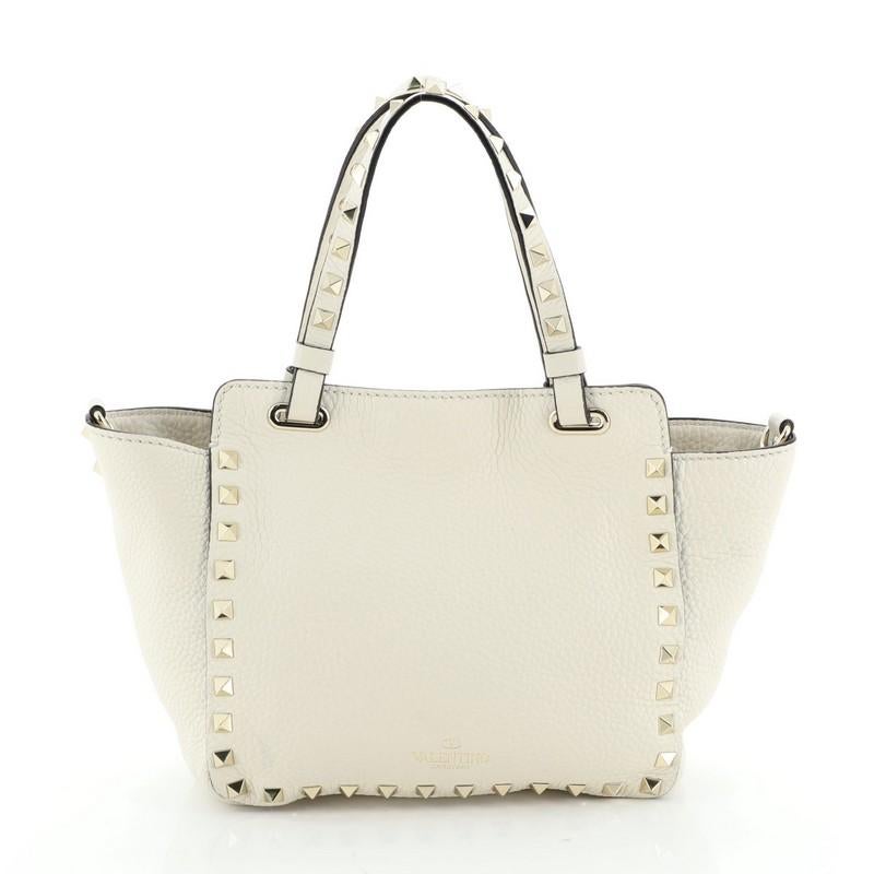 Valentino Rockstud Tote Pebbled Leather Mini In Good Condition In NY, NY