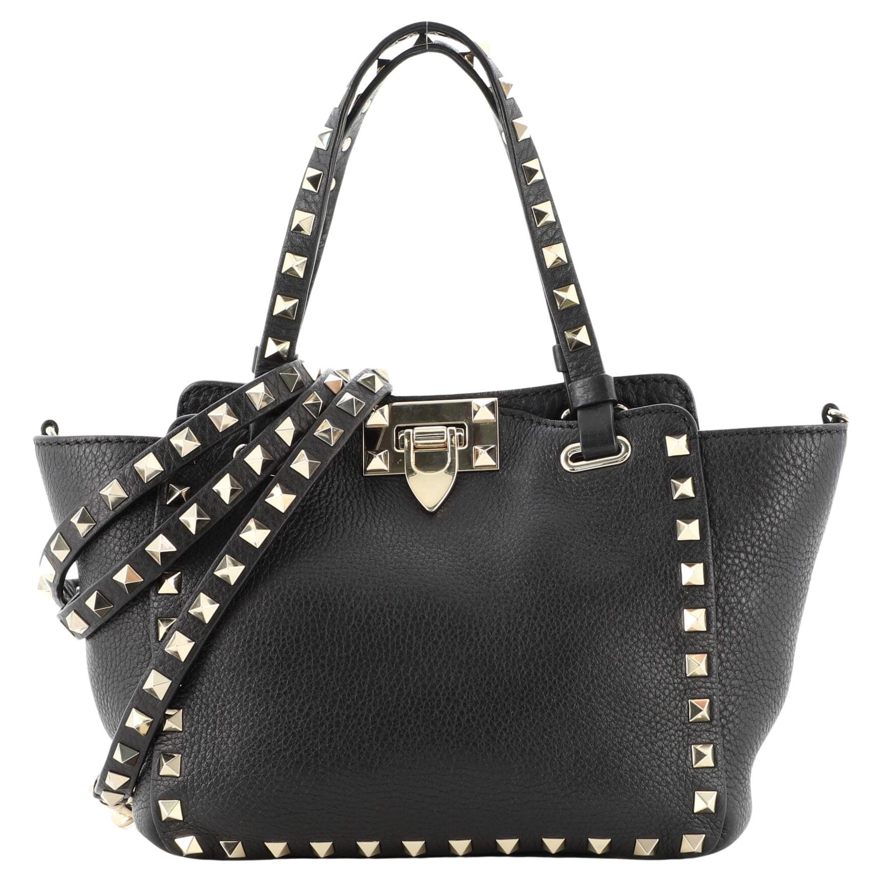 Valentino Rockstud Tote Rigid Leather Mini For Sale at 1stDibs