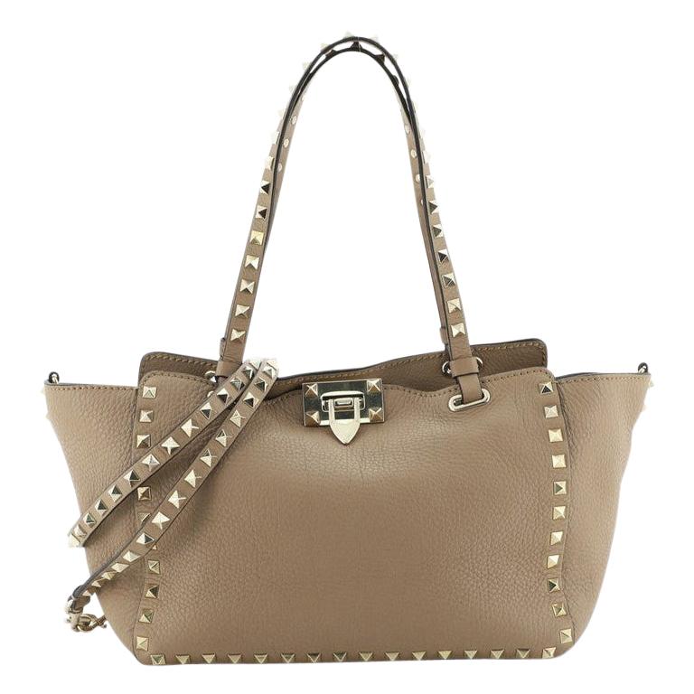 Valentino Rockstud Tote Pebbled Leather Small