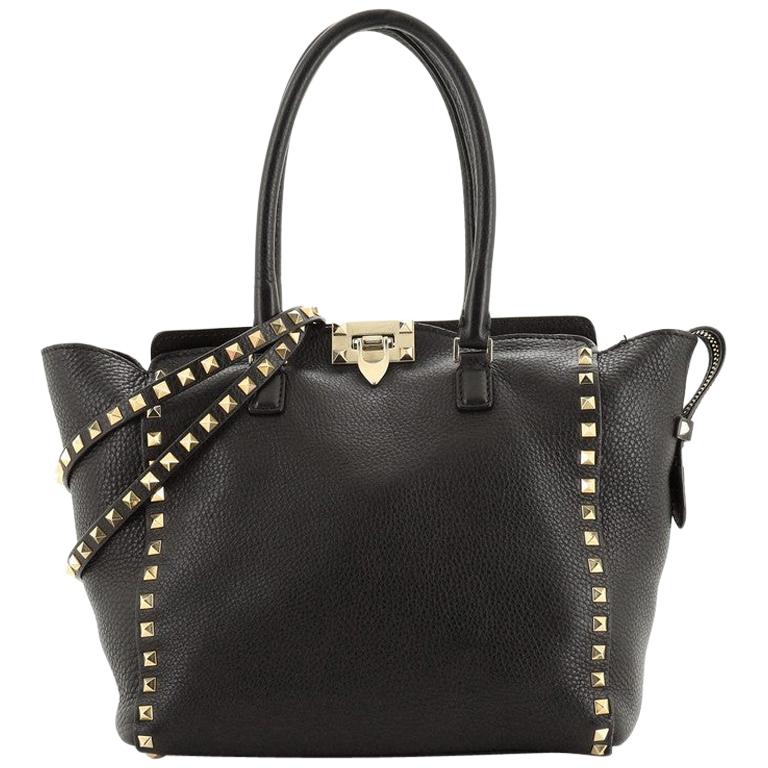 Valentino Rockstud Tote Pebbled Leather Small