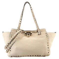 Valentino Rockstud Tote Pebbled Leather Small