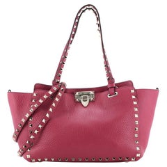 Valentino Rockstud Tote Pebbled Leather Small
