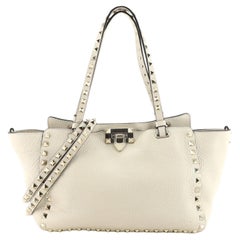 Valentino Rockstud Tote Pebbled Leather Small