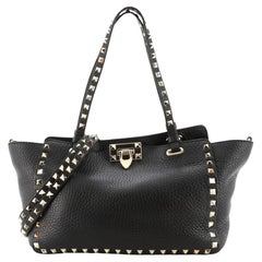 Valentino Rockstud Tote Pebbled Leather Small