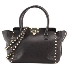 Valentino Rockstud Tote Pebbled Leather Small