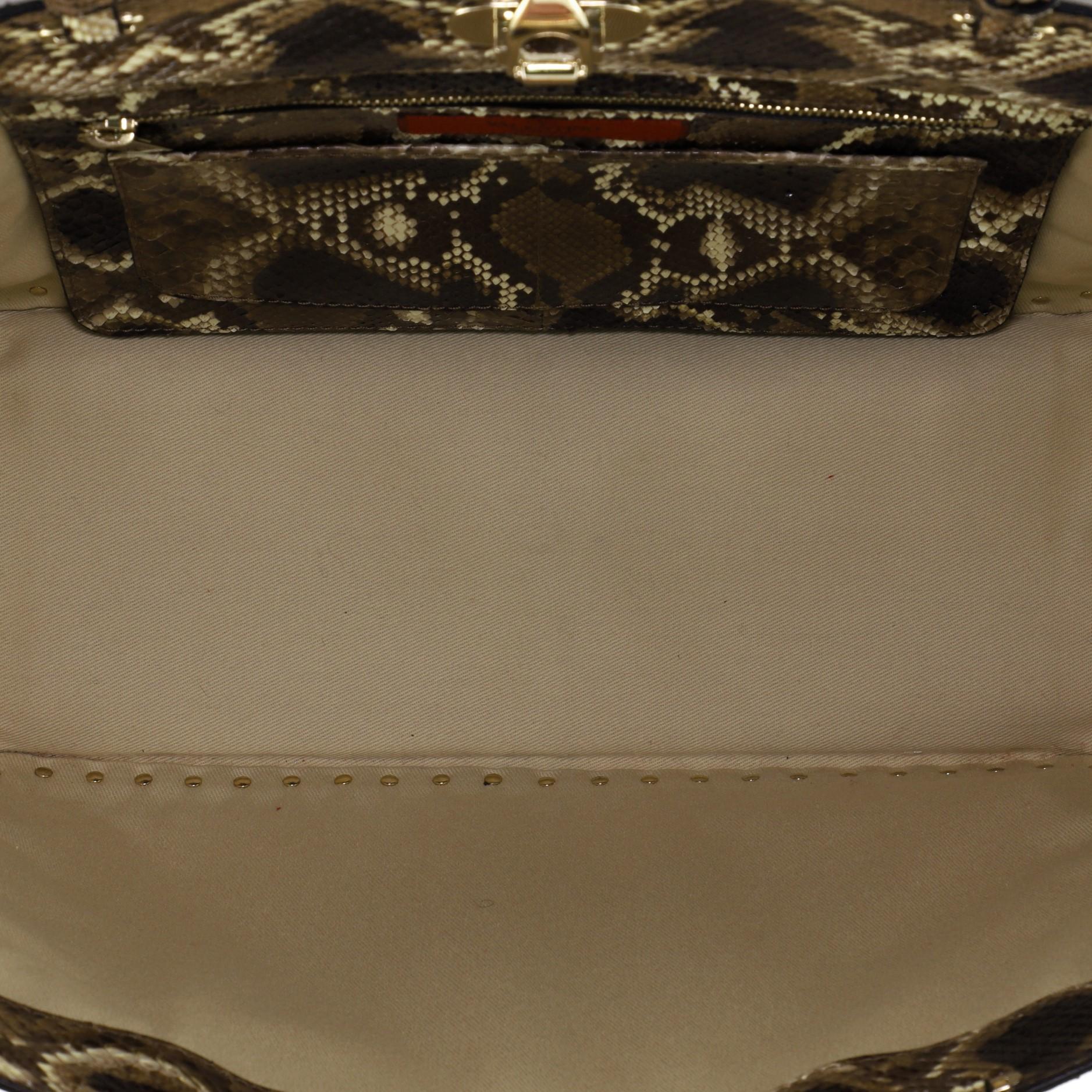 Valentino Rockstud Tote Python Large In Good Condition In NY, NY