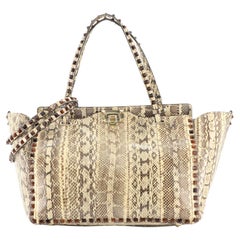 Valentino Rockstud Tote Python Large