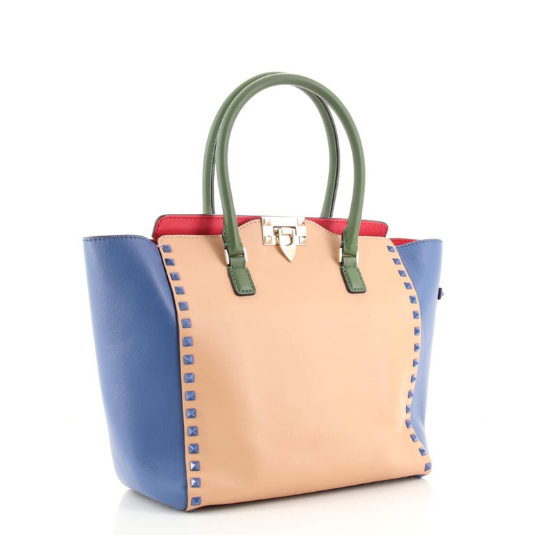 Valentino Rockstud Tote Rigid Leather Medium For Sale at 1stDibs