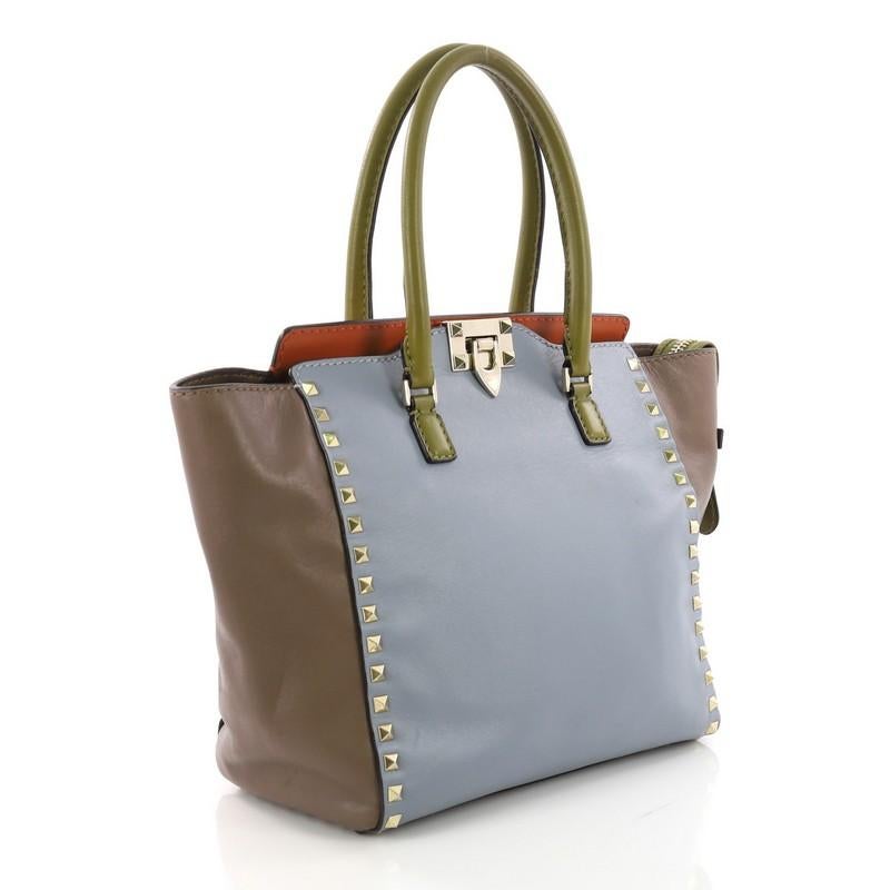 Valentino Rockstud Tote Rigid Leather Medium (Grau)