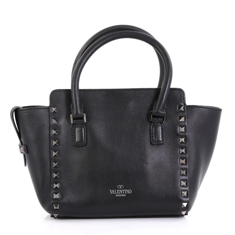 Valentino Rockstud Tote Rigid Leather Mini In Good Condition In NY, NY