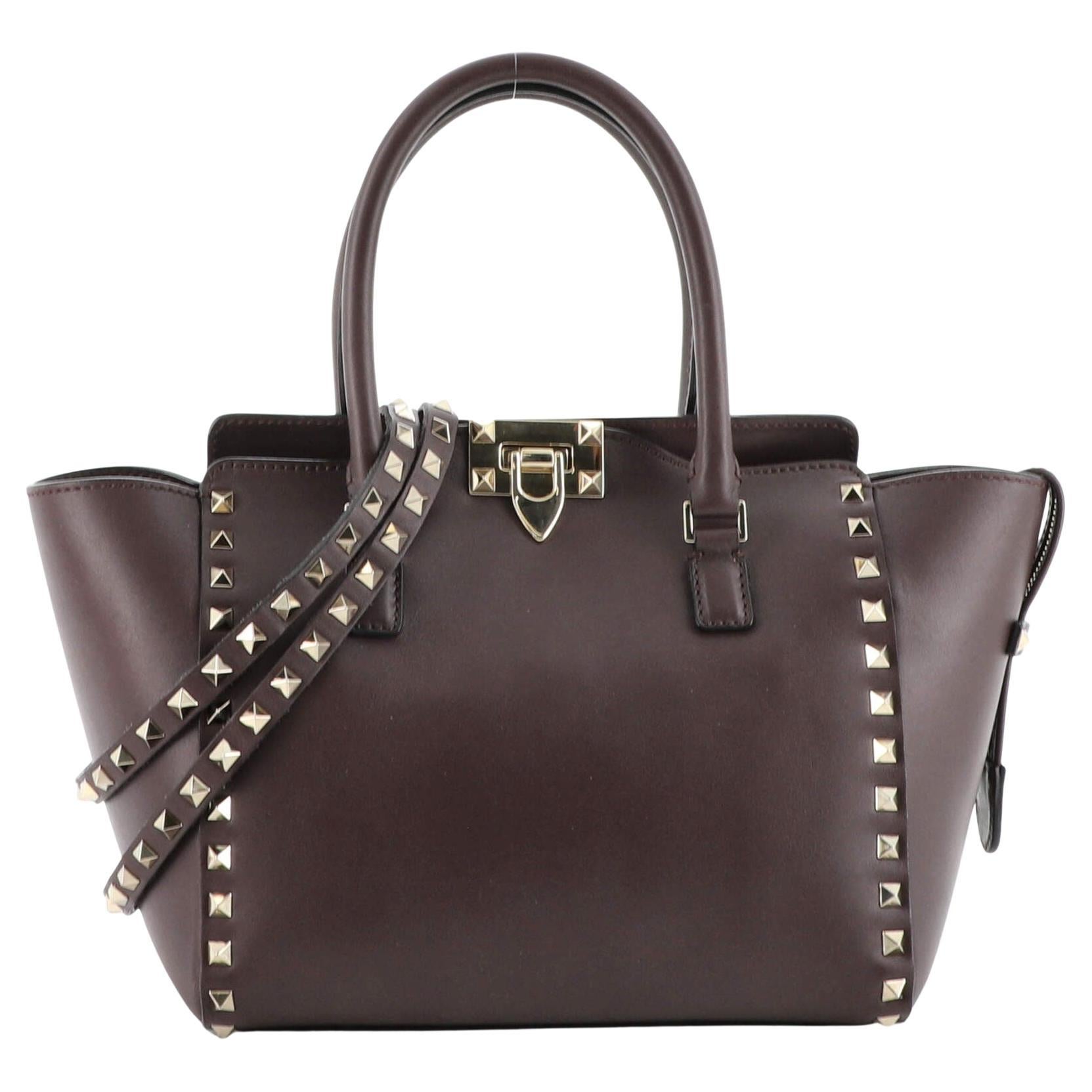 Valentino Rockstud Open Reversible Convertible Tote Camo Nylon Medium