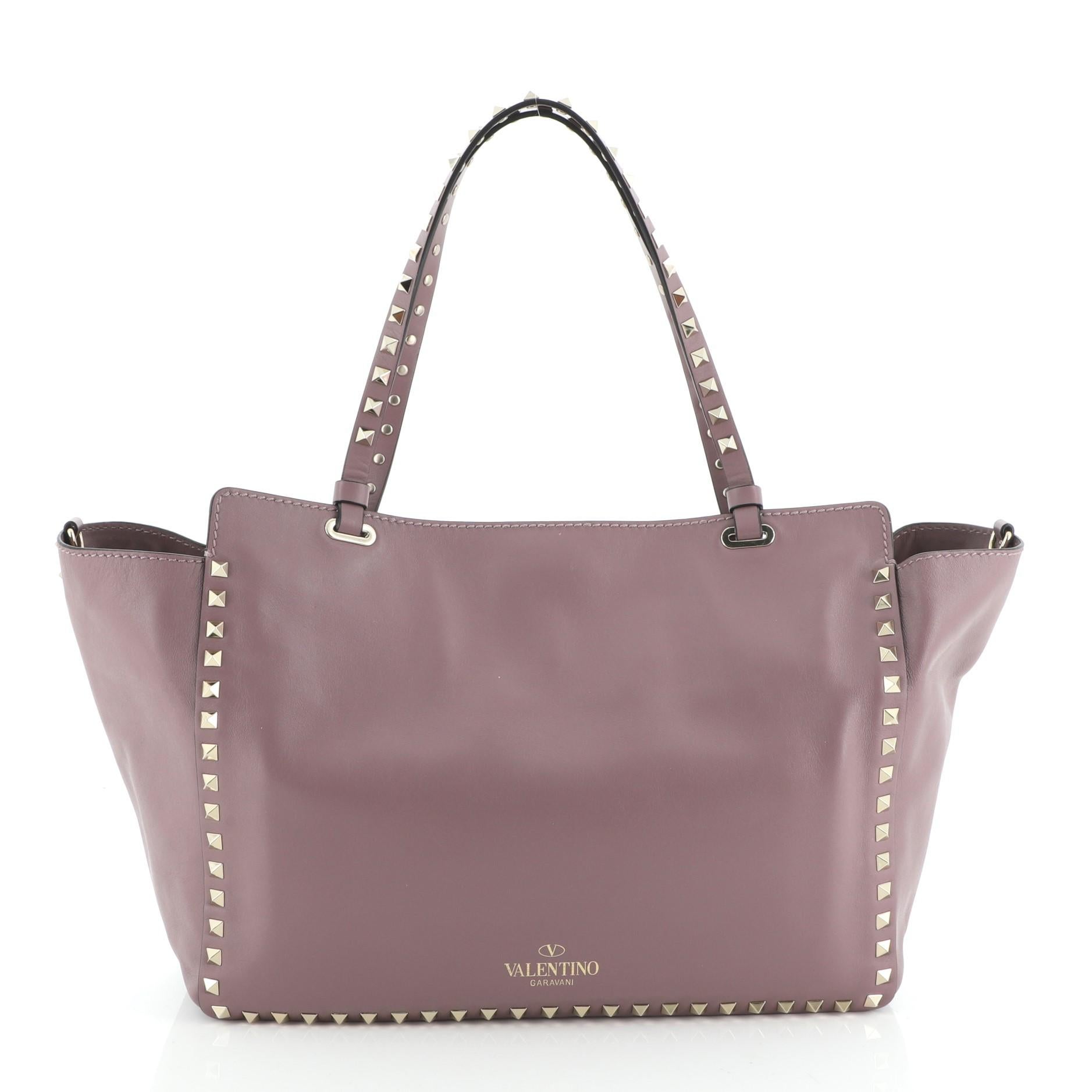 Valentino Rockstud Tote Soft Leather Medium In Good Condition In NY, NY