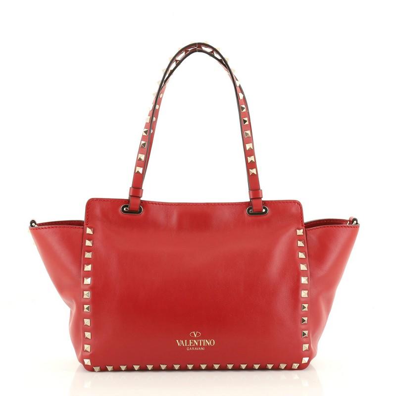 Valentino Rockstud Tote Soft Leather Small In Good Condition In NY, NY