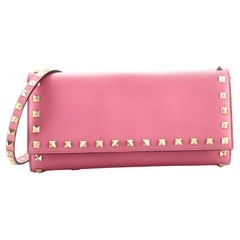 Valentino Rockstud Trifold Travel Wallet Leather