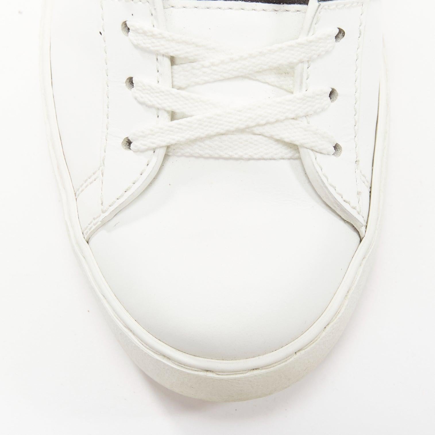 VALENTINO Rockstud Untitled Open black white leather studded sneakers EU37 For Sale 3