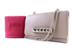 Valentino Rockstud Va Va Voom Chain Flap 3mr0503 Nude Leather Cross Body Bag