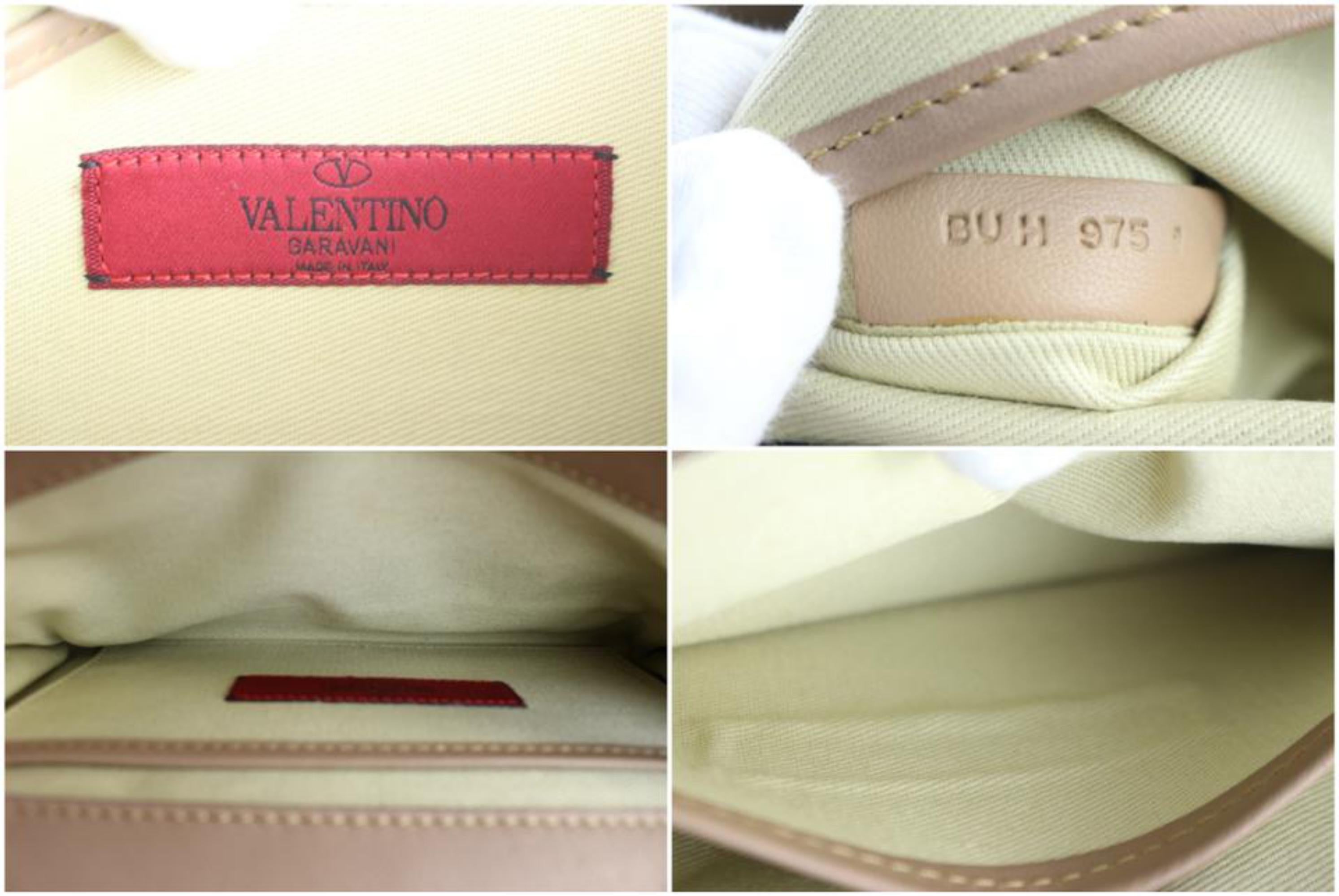 Brown Valentino Rockstud Va Va Voom Chain Flap 3mr0503 Nude Leather Cross Body Bag For Sale