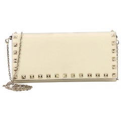 Valentino Rockstud Wallet On Chain Leather