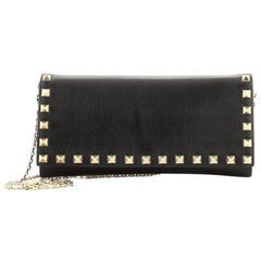 Valentino Rockstud Wallet On Chain Leather