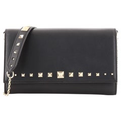 Valentino Rockstud Wallet On Chain Leather
