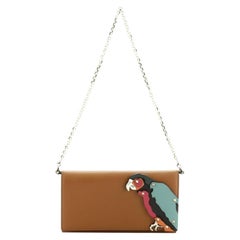 Valentino Rockstud Wallet On Chain Leather With Applique 