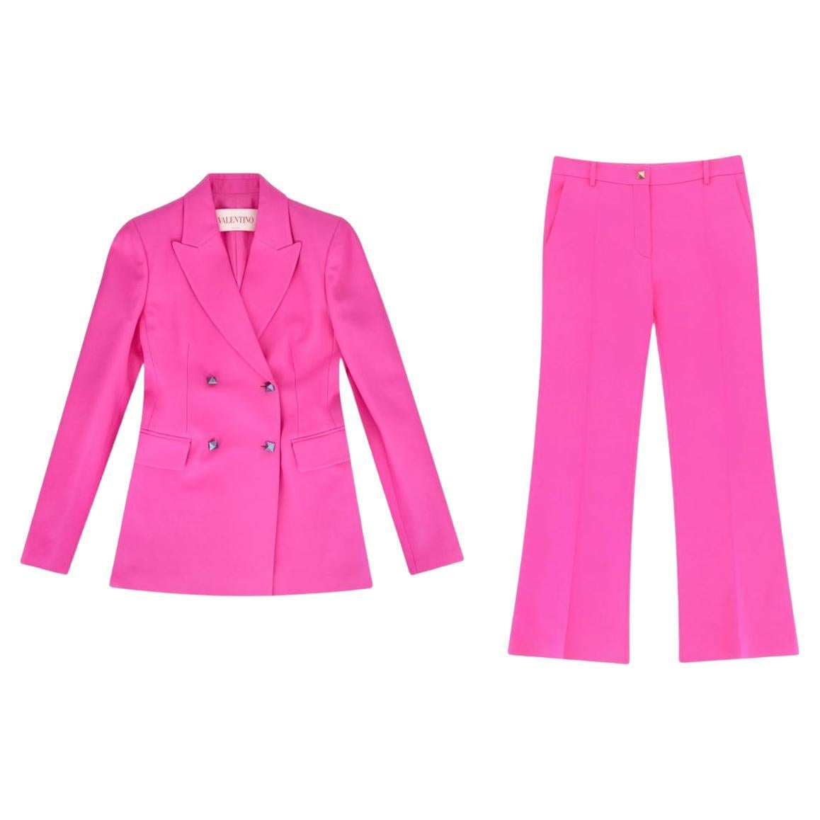 Valentino Rockstud - Completo giacca e pantaloni in lana e misto seta in vendita