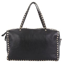 Valentino Rockstud Zip Boston Bag Leather