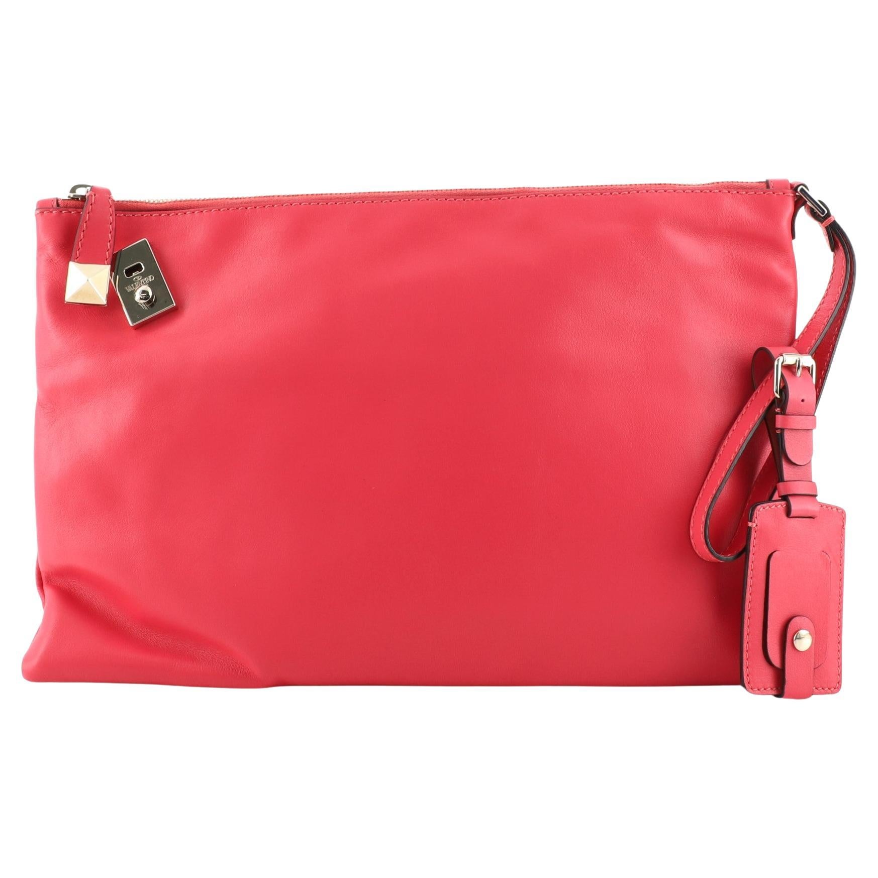 Valentino Clutch with Strap Printed Leather For Sale at 1stDibs
