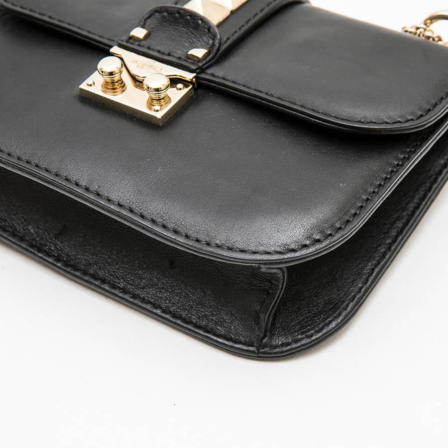 VALENTINO 'Rockstuds' Bag in Black Smooth Lamb Leather 4