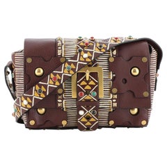 Valentino Rolling Rockstud Buckle Bag Tribal Embellished Leather Small
