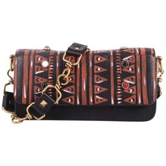  Valentino Rolling Rockstud Chain Shoulder Bag Tribal Embellished Leather Small