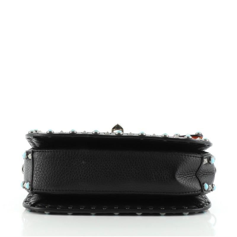 Valentino Rolling Rockstud Crossbody Bag Beaded Leather with Cabochons Me In Good Condition In NY, NY