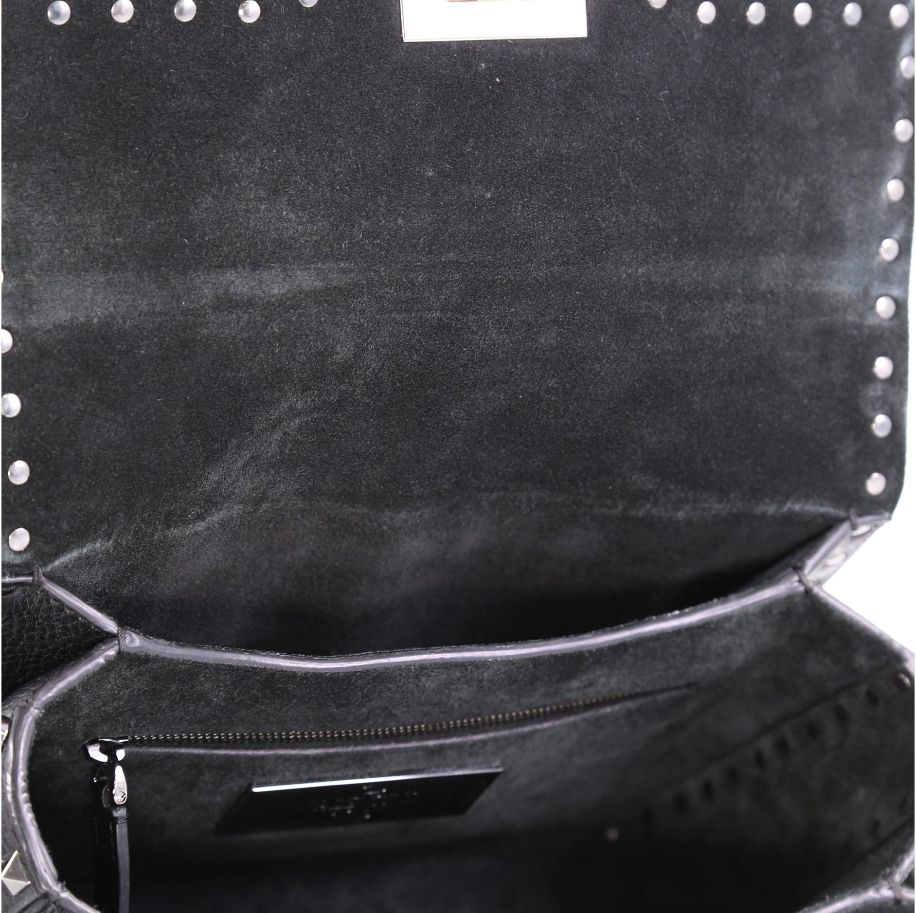 Women's Valentino Rolling Rockstud Crossbody Bag Leather with Cabochons Medium