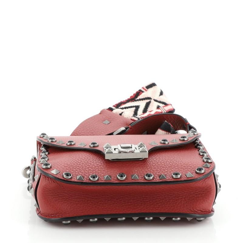 Women's or Men's Valentino Rolling Rockstud Crossbody Bag Leather with Cabochons Small