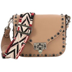 Valentino Rolling Rockstud Crossbody Bag Leather with Cabochons Small