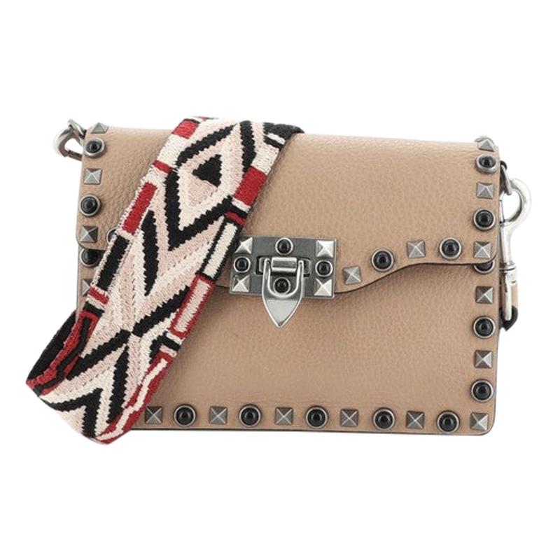 Valentino Rolling Rockstud Crossbody Bag Leather with Cabochons Small