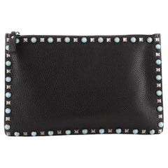 Valentino Rolling Rockstud Pouch Calfskin Large