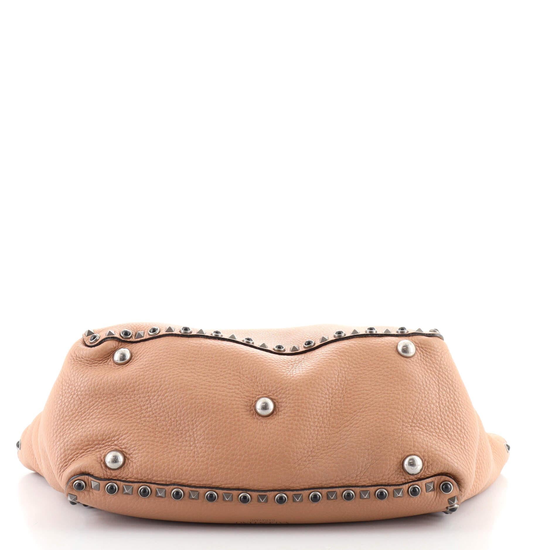 Valentino Rolling Rockstud Tragetasche aus Leder mit Cabochons Medium im Zustand „Gut“ in NY, NY