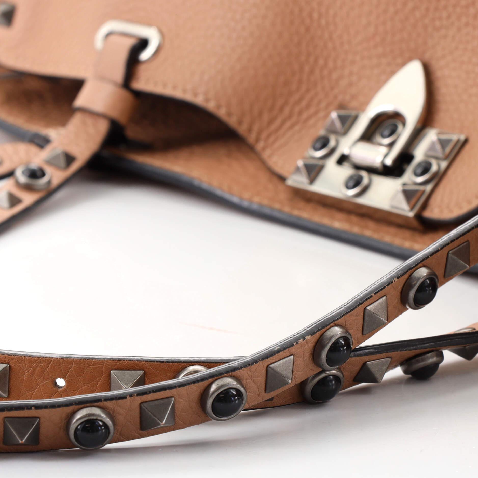 Valentino Rolling Rockstud Tragetasche aus Leder mit Cabochons Medium 2