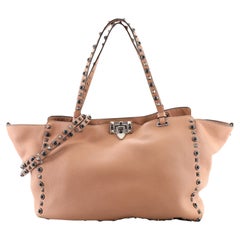 Valentino Rolling Rockstud Tragetasche aus Leder mit Cabochons Medium