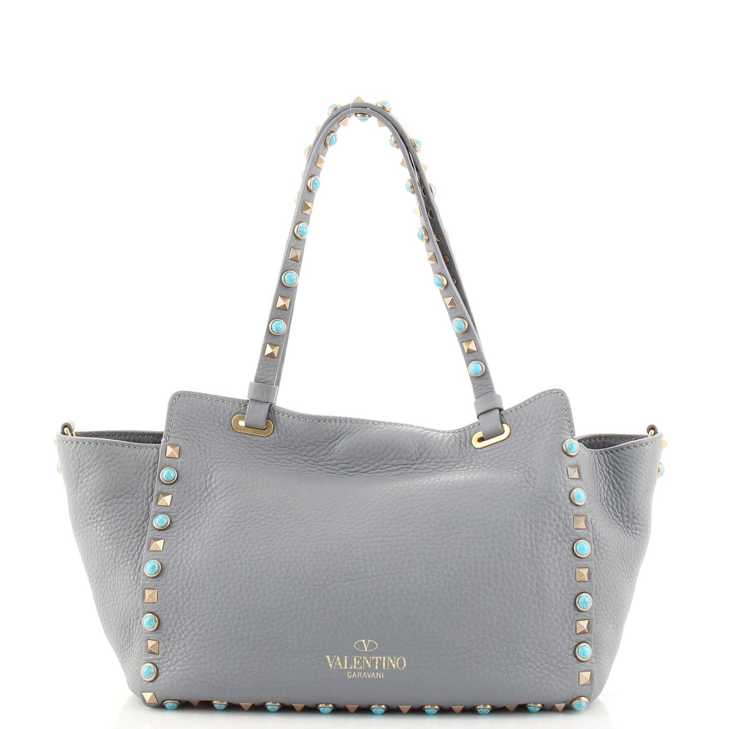 Valentino Rolling Rockstud Tote Leather with Cabochons Small For Sale at  1stDibs